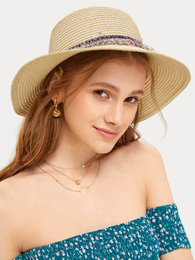 Tweed Decor Straw Hat