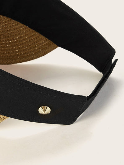 Two Tone Paper Straw Brim Visor