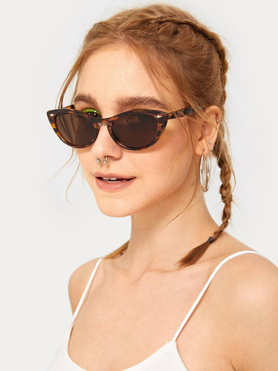 Tortoiseshell Frame Cat Eye Sunglasses