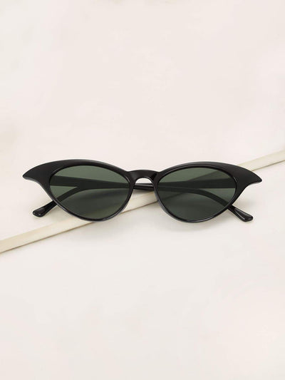 Cat Eye Flat Lens Sunglasses