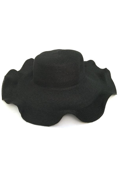 Womens Packable Ruffle Straw Beach Hat