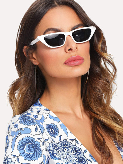 Cat Eye Mirror Lens Sunglasses