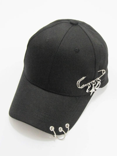 Ring & Pin Detail Baseball Cap