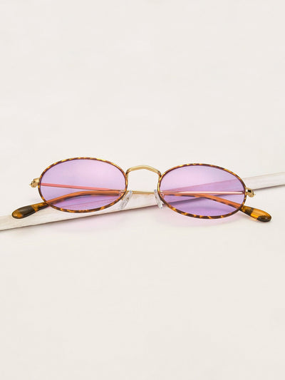 Tortoiseshell Frame Oval Lens Sunglasses