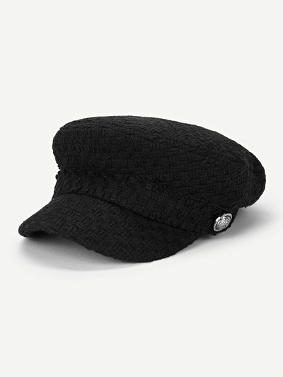 Button Detail Baker Boy Hat