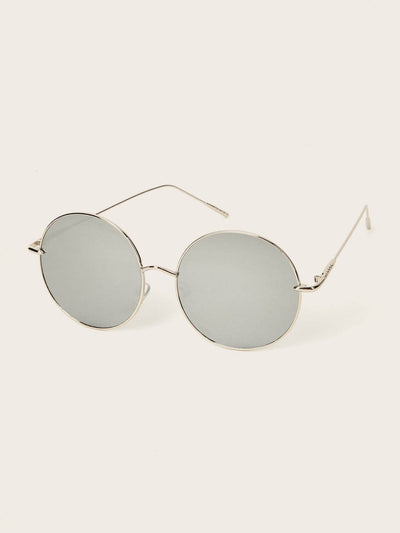 Round Frame Mirror Lens Sunglasses
