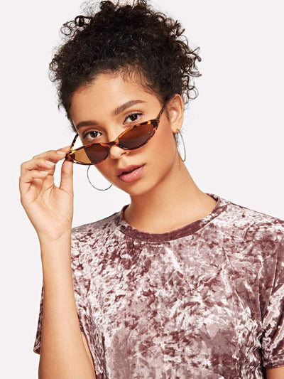 Skinny Leopard Cat Eye Sunglasses