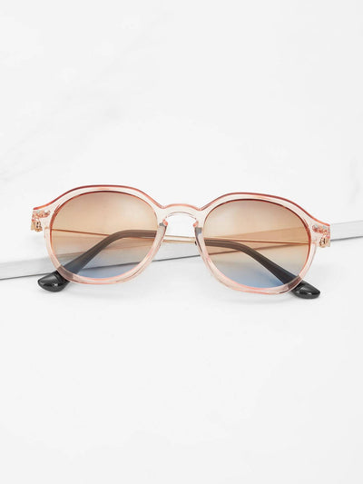 Transparent Frame Tinted Lens Sunglasses