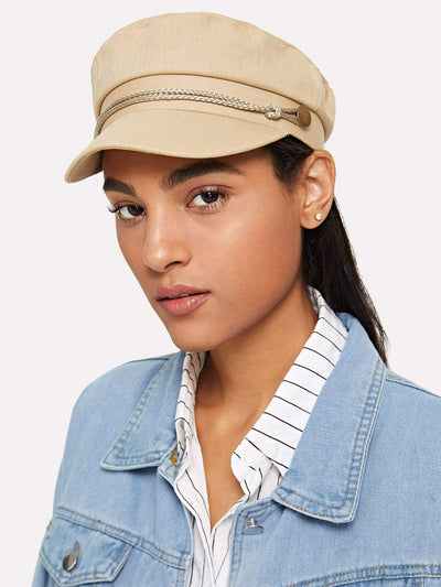 Cord Detail Baker Boy Cap