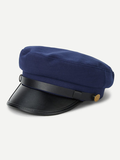 PU Panel Baker Boy Cap