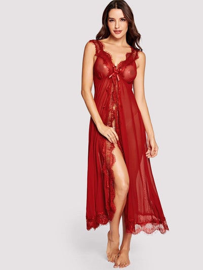 Eyelash Lace Dress With Thong