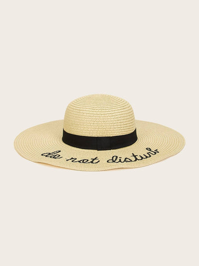 Letter Embroidery Floppy Hat