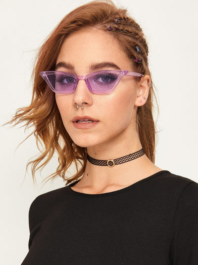 Transparent Frame Cat Eye Sunglasses