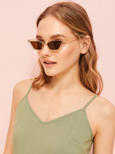 Transparent Frame Cat Eye Sunglasses