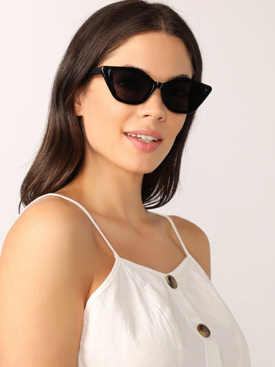 Reflective Lens Acrylic Cat Eye Sunglasses
