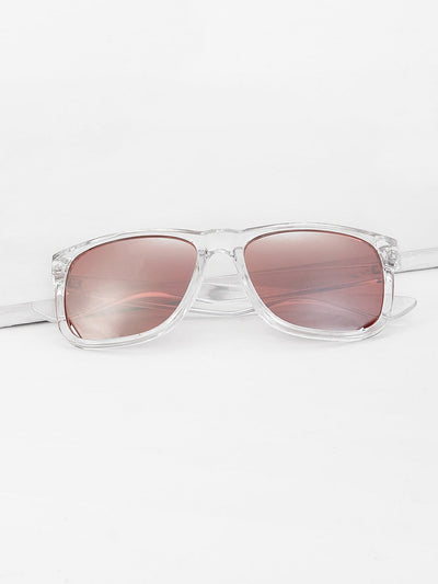 Transparent Frame Tinted Lens Sunglasses