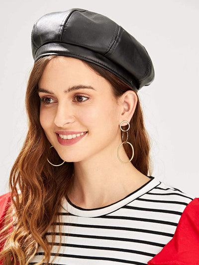 PU Beret Cap