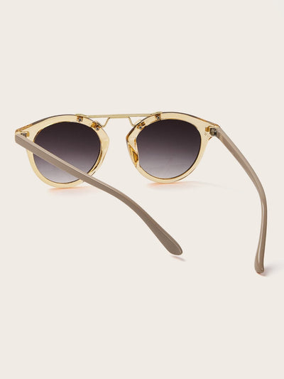 Transparent Frame Tinted Lens Sunglasses