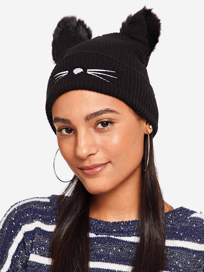 Pom Pom Ear Beanie Hat