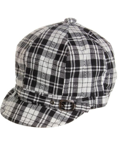 Womens Plaid Summer Cabbie Hat
