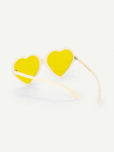 Heart Shaped Frame Tinted Lens Sunglasses
