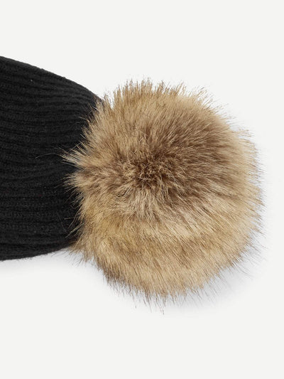 Pom Pom Decorated Beanie Hat