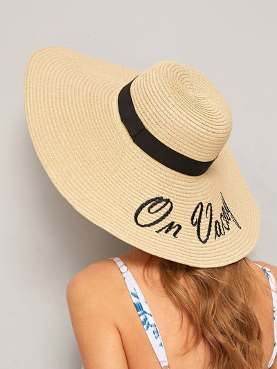 Letter Embroidery Floppy Hat