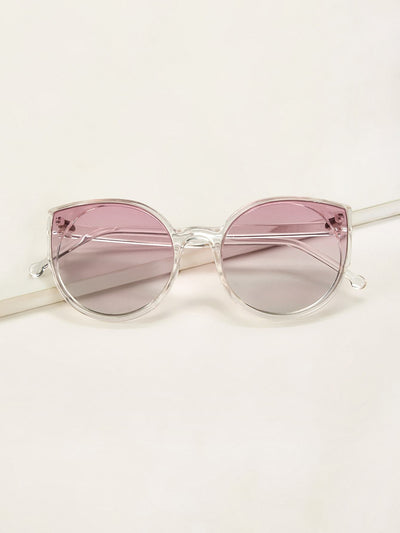 Transparent Frame Tinted Lens Sunglasses