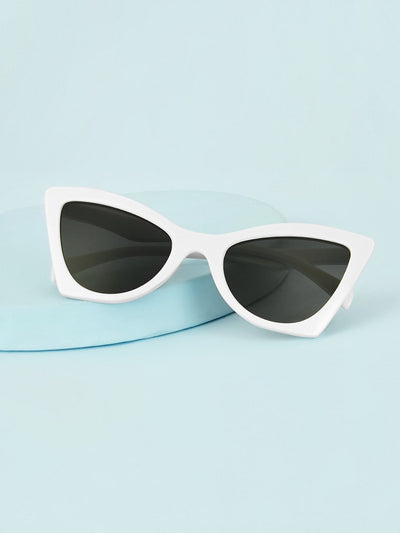 Cat Eye Flat Lens Sunglasses