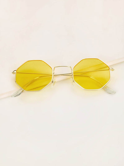 Polygon Frame Tinted Lens Sunglasses