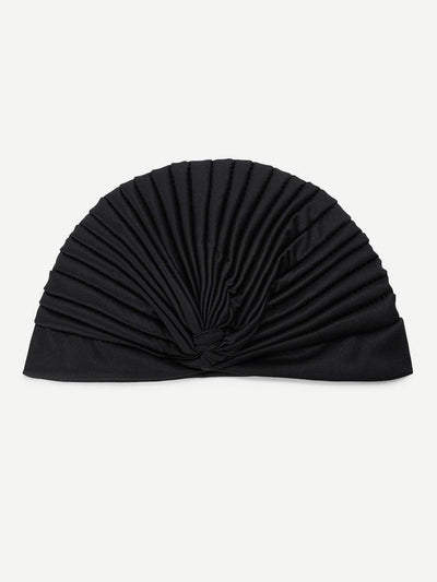 Pleated Plain Turban Hat