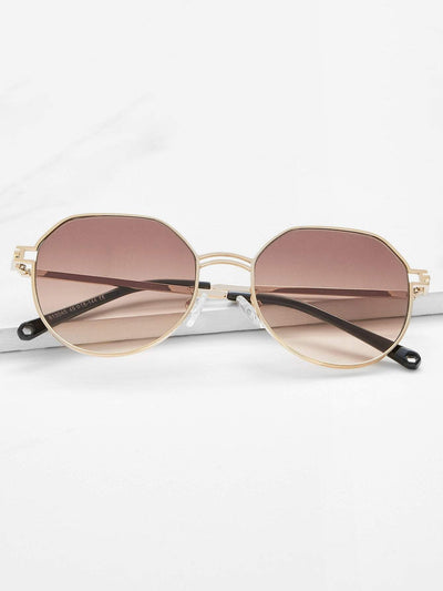 Tinted Lens Metal Frame Sunglasses
