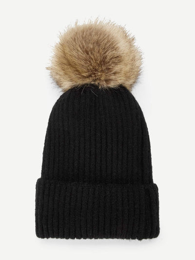 Pom Pom Decorated Beanie Hat
