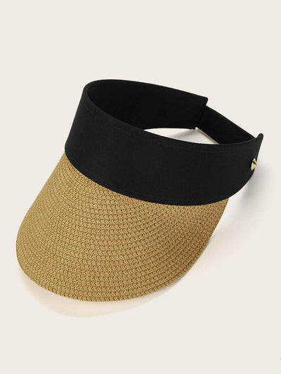 Two Tone Paper Straw Brim Visor