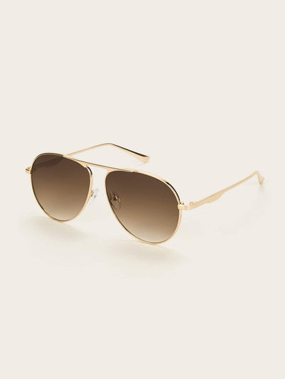 Metal Frame Flat Lens Sunglasses
