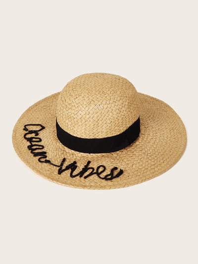 Letter & Band Decor Floppy Hat