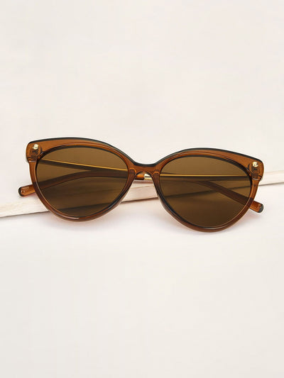 Cat Eye Flat Lens Sunglasses