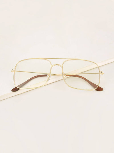Metal Frame Top Bar Glasses