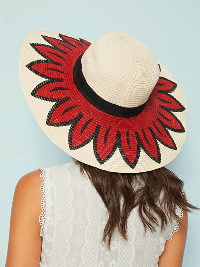 Flower Design Floppy Hat