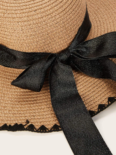 Bow Trim Floppy Hat