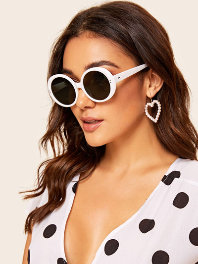 Two Tone Round Lens Sunglasses