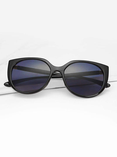 Metal Detail Flat Lens Sunglasses