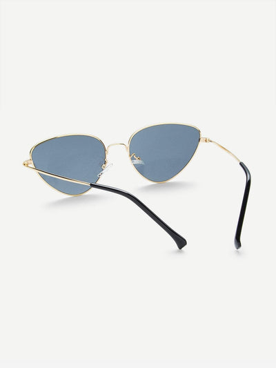 Oval Shaped Flat Lens Sunglasses