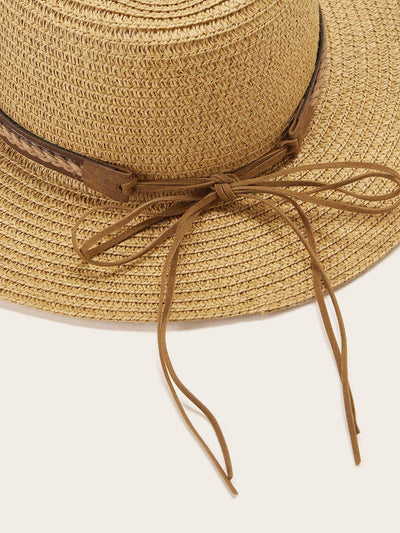 Bow Knot Decor Straw Hat