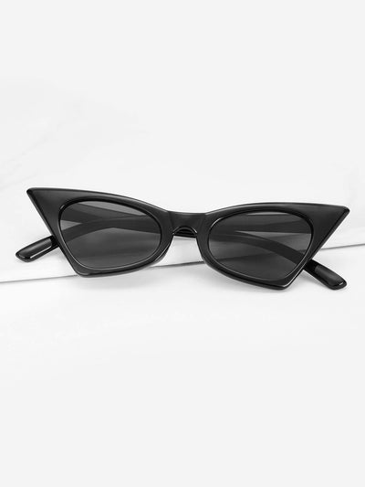 Plain Frame Flat Lens Cat Eye Sunglasses