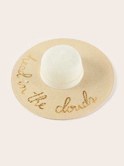 Sequin Letter Decor Floppy Hat