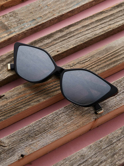 Reflective Lens Acrylic Cat Eye Sunglasses