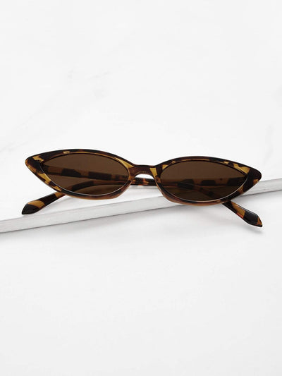 Skinny Leopard Cat Eye Sunglasses