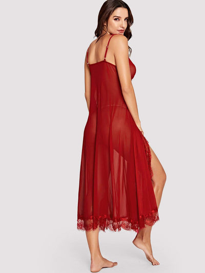 Eyelash Lace Dress With Thong