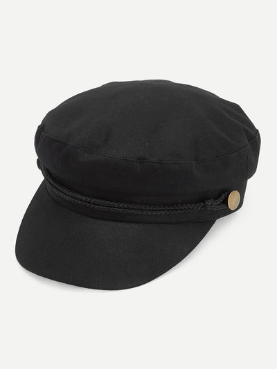 Button Detail Bakerboy Cap